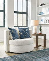 Tampa Furniture Outlet Lutz - Ashley Furniture - Padova Living Room - Swivel Accent Chair / Ivory - 3370644